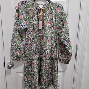 NEW! Mud Pie Shawna Floral Green Dress